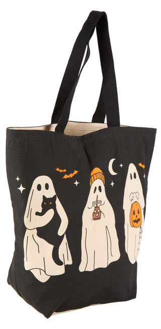 Thumbnail 3: The Witch's Workshop   21x19 Trick or Treat Ghosts Halloween Canvas Tote 