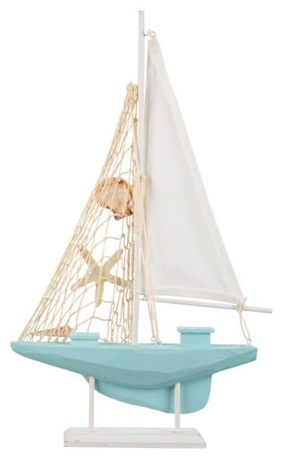 Thumbnail 2: Fancy That Gift & Decor 18 in Rope & Shells Canvas Sailboat Home Accent  