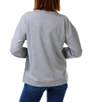 Thumbnail 4: Chenault Women's Harvest Fall Vibes Latte Sequined Fleece Top 