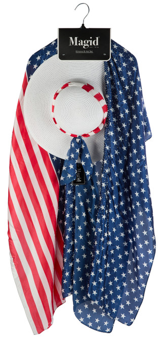 Thumbnail 1: Magid 2 Pc Americana Hat & Kimono Set  