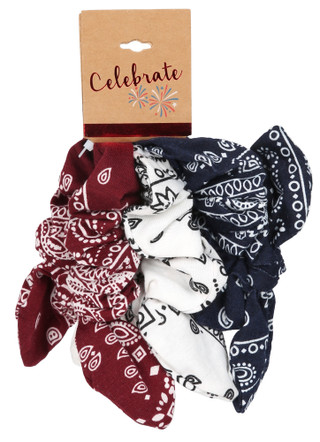 Thumbnail 1: Celebrate 3 Pk Bandana Hair Scrunchie 