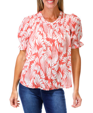 Thumbnail 1: Kate Park Women's Petite  Floral Print Top  