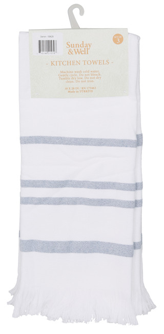 Thumbnail 2: Sunday & Well  3 Pk Kitchen Towels  