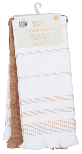 Thumbnail 2: Sunday & Well  3 Pk Kitchen Towels  