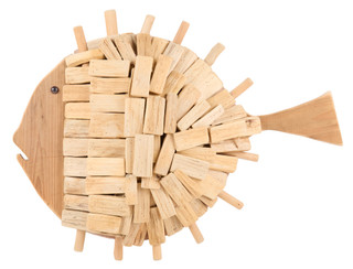 Thumbnail 1: Sand + Sea 20 in Wooden Fish Wall Decor 