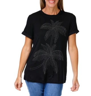 Thumbnail 1: Casey Key Women's Studded Palm Tree Top 