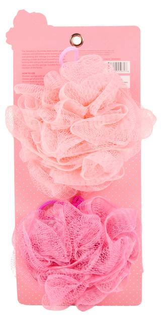 Thumbnail 2: CELAVI 2 Pk Strawberry Shortcake Exfoliating Bath Sponge Set 