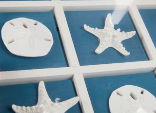 Thumbnail 2: Fancy That Gift & Decor 12 in Wood Shells Tic-Tac-Toe Gameboard 