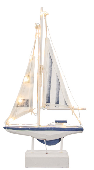 Thumbnail 2: Fancy That Gift & Decor 15 in LED Stripe Canvas Sailboat Home Accent 