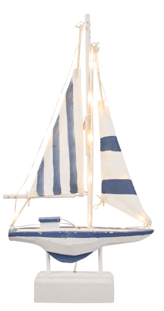 Thumbnail 1: Fancy That Gift & Decor 15 in LED Stripe Canvas Sailboat Home Accent 