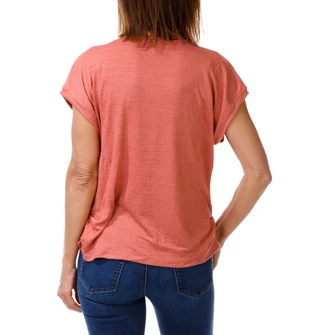 Thumbnail 2: Joie De Vivre Women's Textured Short Sleeve Button Side Top 