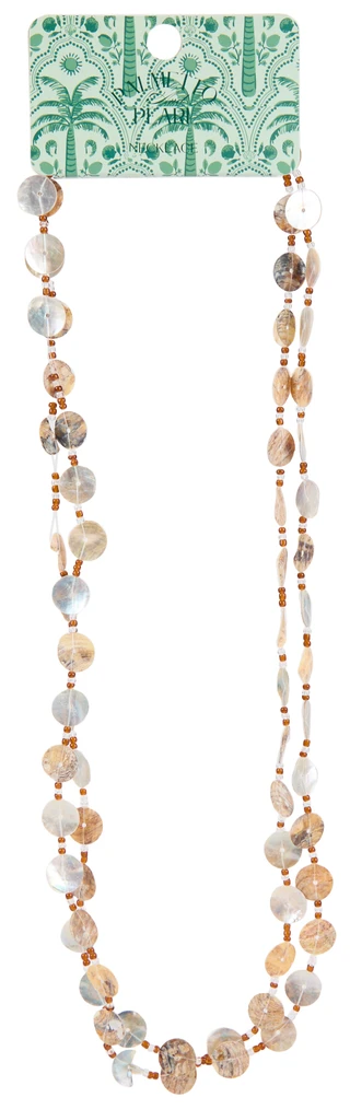 Thumbnail 1: Palmetto & Pearl Beaded Double Layer Necklace 