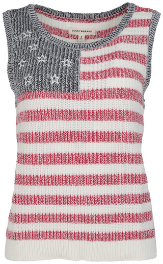 Thumbnail 1: Lucky Brand Women's Americana Knit Sweater Vest 
