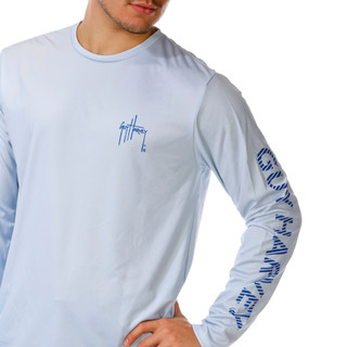 Thumbnail 3: Guy Harvey Men's Long Sleeve Performance Graphic Tee 