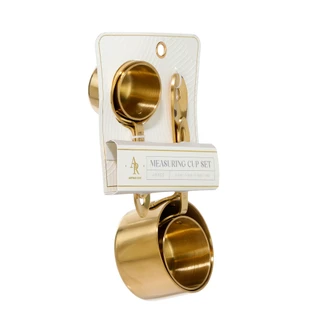 Thumbnail 2: ARTISAN ROW 4 Pc Golden Measuring Cup Set 