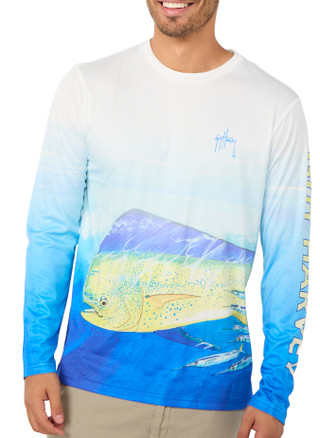 Thumbnail 1: Guy Harvey Men's Long Sleeve Performance Graphic Tee 