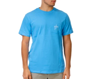 Thumbnail 2: Guy Harvey Men's Short Sleeve Graphic Crew Neck Pocket Shirt 
