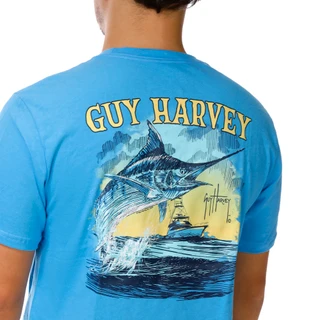 Thumbnail 3: Guy Harvey Men's Short Sleeve Graphic Crew Neck Pocket Shirt 