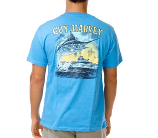 Thumbnail 1: Guy Harvey Men's Short Sleeve Graphic Crew Neck Pocket Shirt 