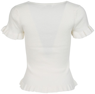 Thumbnail 2: The Workshop Juniors Ruffle Sleeve Ribbed Knit Top 