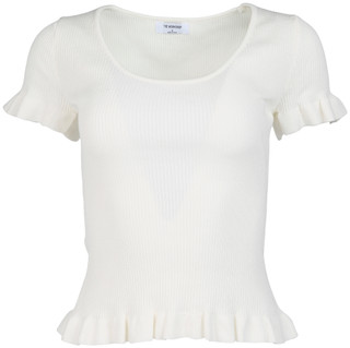Thumbnail 1: The Workshop Juniors Ruffle Sleeve Ribbed Knit Top 