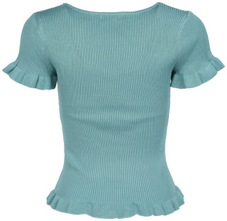 Thumbnail 2: The Workshop Juniors Ruffle Sleeve Ribbed Knit Top 