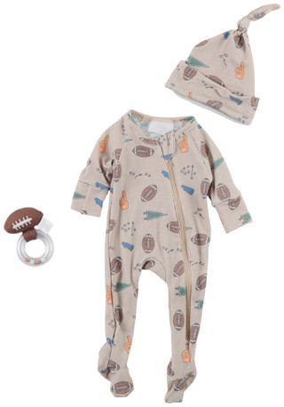 Thumbnail 1: Toby Baby Boys 3 Pc Gameday Footie Pajamas 