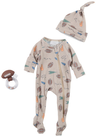 Thumbnail 1: Toby Baby Boys 3 Pc Gameday Footie Pajamas 