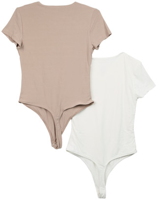 Thumbnail 2: Pink Rose Juniors 2 Pk Short Sleeve Bodysuit Tops 