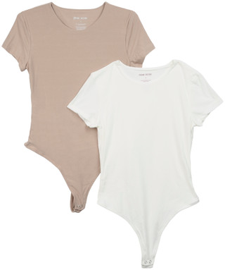 Thumbnail 1: Pink Rose Juniors 2 Pk Short Sleeve Bodysuit Tops 