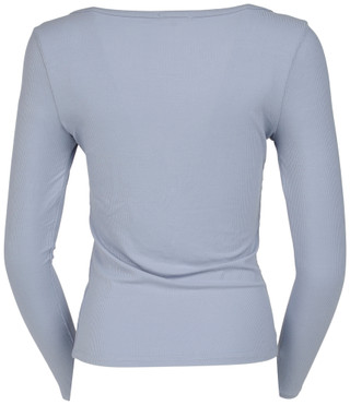 Thumbnail 2: No Comment Juniors Ribbed Henley Long Sleeve Top 