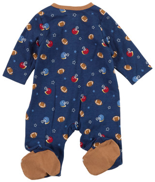 Thumbnail 3: Little Me Baby Boys Long Sleeve Football Footie Pajamas 