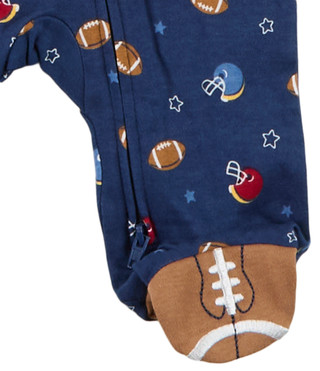 Thumbnail 2: Little Me Baby Boys Long Sleeve Football Footie Pajamas 