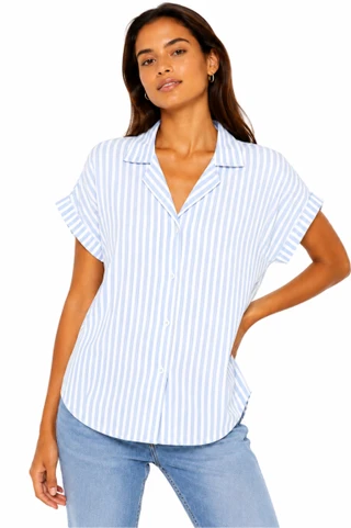 Thumbnail 1: Beach Lunch Lounge Women's Harper Button Down Short Sleeve Top 