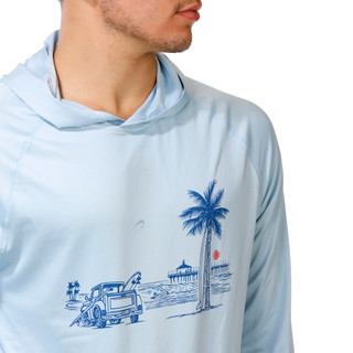 Thumbnail 3: HI TEC Men's Long Sleeve Performance Hooded Graphic Tee 