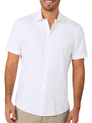Thumbnail 1: Perry Ellis Men's Short Sleeve Solid Button Down Shirt 