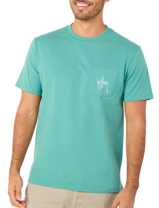 Thumbnail 2: Guy Harvey Men's Short Sleeve Graphic Crew Neck Pocket Tee 