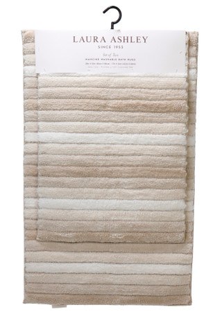 Thumbnail 1: Laura Ashley 2 Pc Machine Washable Bath Rugs Set 
