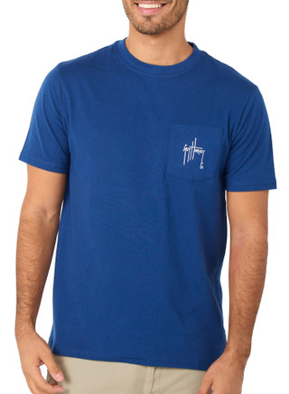 Thumbnail 2: Guy Harvey Men's Short Sleeve Graphic Crew Neck Pocket Shirt 