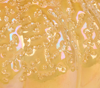 Thumbnail 3: Global Connection 8 in Harvest Handmade Mottled Glass Iridescent Amber Pumpkin 