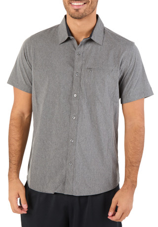 Thumbnail 1: DKNY Men's Short Sleeve Button Down 1 Pocket Shirt 