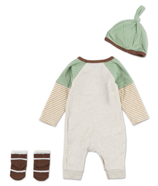 Thumbnail 3: Baby Essentials Baby Boys 3 Pc Harvest Turkey Bowl Coverall, Hat & Socks Set 