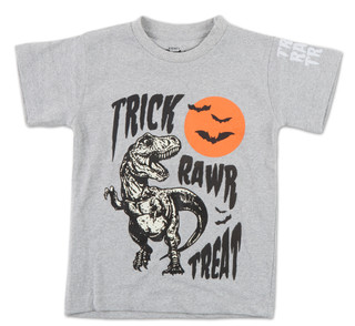 Thumbnail 1: Eighty Eight Little Boys Halloween Trick Rawr Treat Dinosaur Tee 