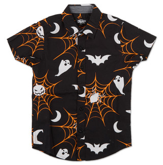 Thumbnail 1: Eighty Eight Little Boys Spooky Halloween Button Down Shirt 