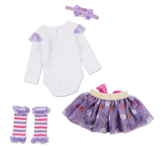Thumbnail 2: Baby Essentials Baby Girls 4 Pc Halloween Body Suit, Tutu, Leg Warmers & Bow 
