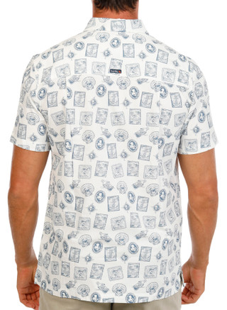 Thumbnail 4: Salt Life Men's Voyager Stamp Button Down Shirt 