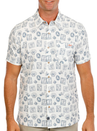 Thumbnail 2: Salt Life Men's Voyager Stamp Button Down Shirt 