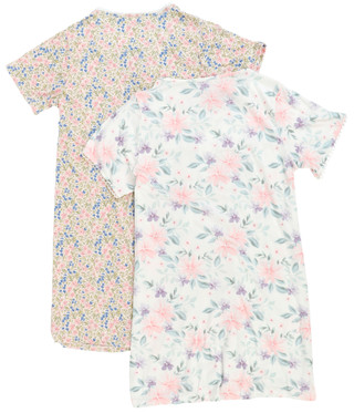 Thumbnail 2: Catherine Malandrino Womens 2 Pk Short Sleeve Floral Henley Night Gowns 