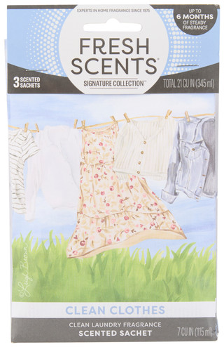 Thumbnail 1: FRESH SCENTS Clean Clothes Scented Sachet 3-Pack 