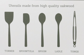 Thumbnail 2: Homestead Kitchen 5 Pc Oakwood Utensil Set 